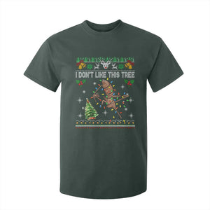 Marcus The Worm Christmas Meme T Shirt For Kid I Dont Like This Tree Brainrot Funny Ugly Xmas TS10 Dark Forest Green Print Your Wear
