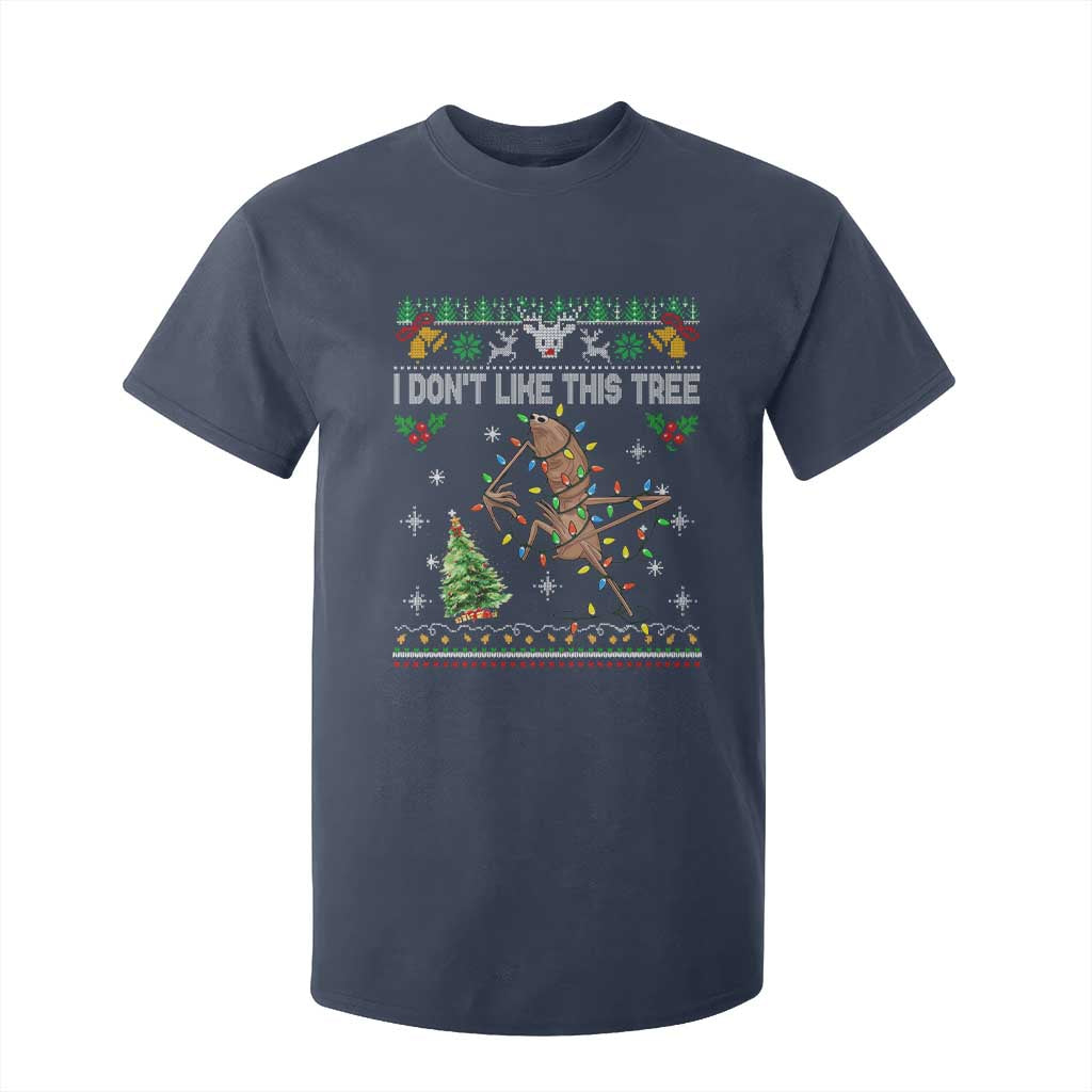 Marcus The Worm Christmas Meme T Shirt For Kid I Dont Like This Tree Brainrot Funny Ugly Xmas TS10 Navy Print Your Wear