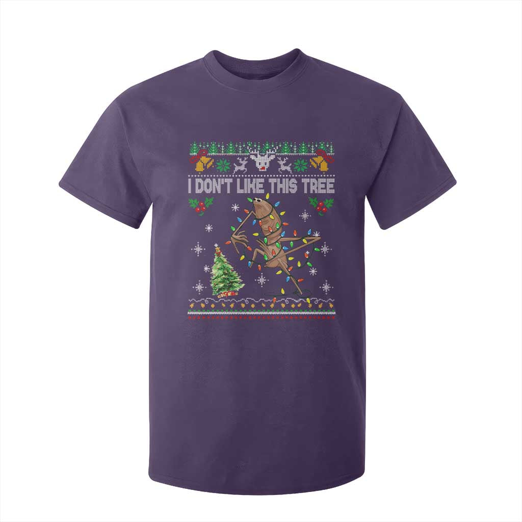 Marcus The Worm Christmas Meme T Shirt For Kid I Dont Like This Tree Brainrot Funny Ugly Xmas TS10 Purple Print Your Wear