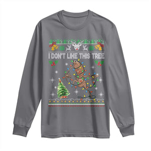 Marcus The Worm Christmas Meme Long Sleeve Shirt I Dont Like This Tree Brainrot Funny Ugly Xmas TS10 Charcoal Print Your Wear