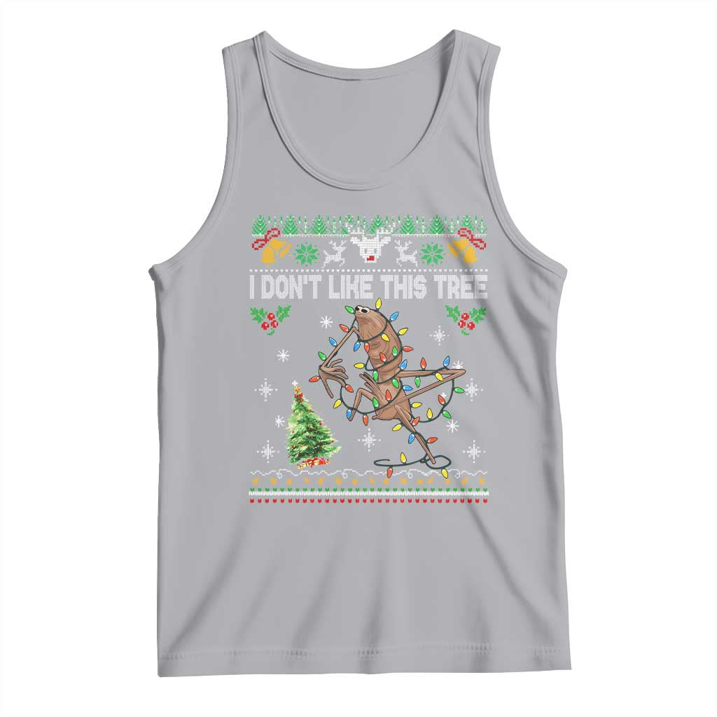 Marcus The Worm Christmas Meme Tank Top I Dont Like This Tree Brainrot Funny Ugly Xmas TS10 Athletic Heather Print Your Wear