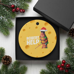 Marcus The Worm Christmas Ceramic Ornament Robert Help Internet Weirdcore Brainrot Humor TS10 1pc Yellow Cheese Print Your Wear