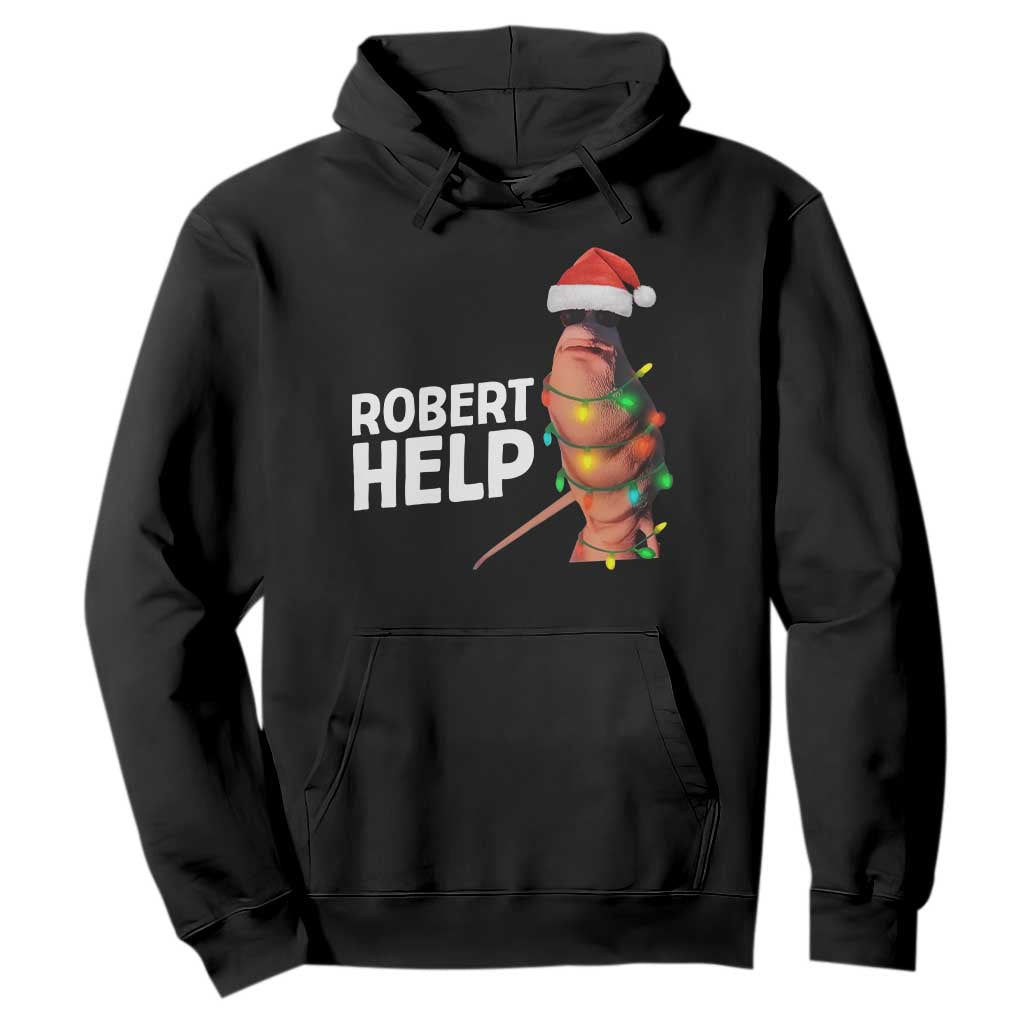 Marcus The Worm Christmas Hoodie Robert Help Internet Weirdcore Brainrot Humor TS10 Black Print Your Wear