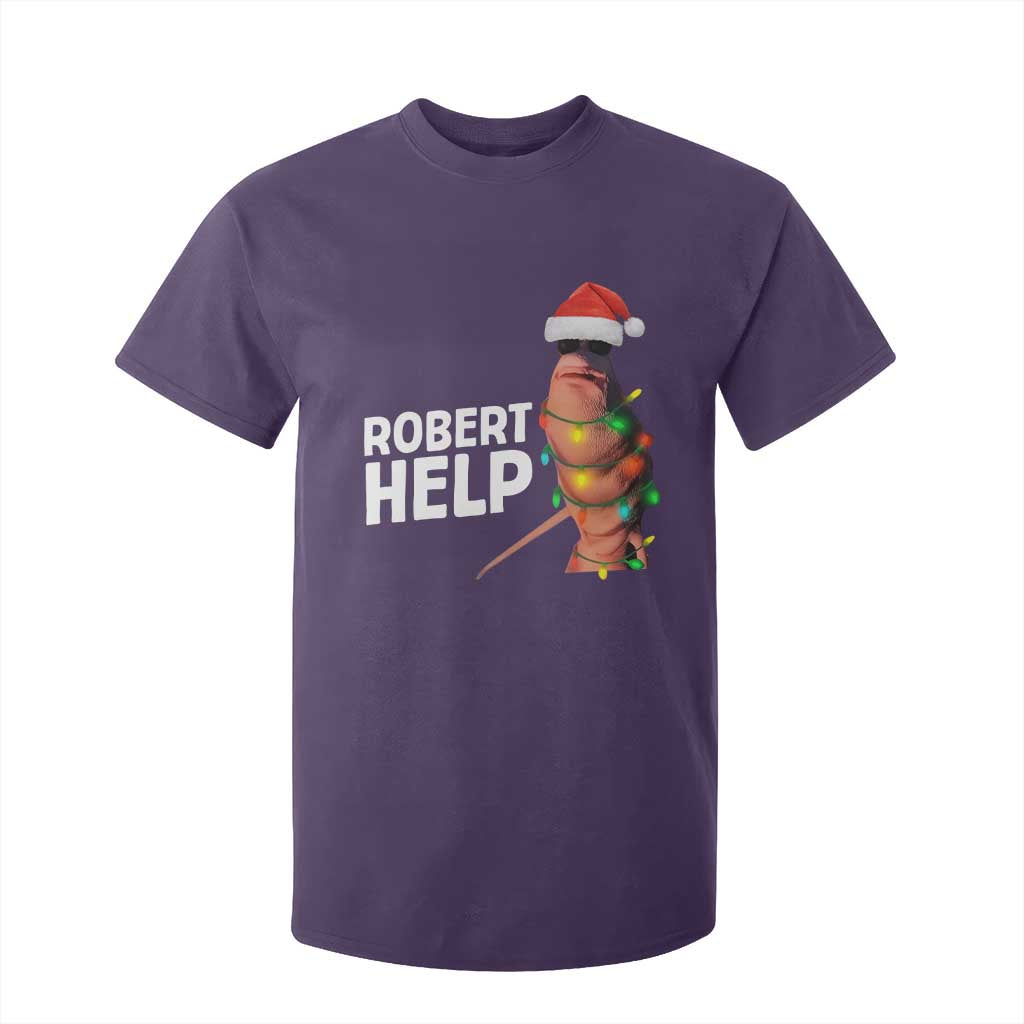 Marcus The Worm Christmas T Shirt For Kid Robert Help Internet Weirdcore Brainrot Humor TS10 Purple Print Your Wear