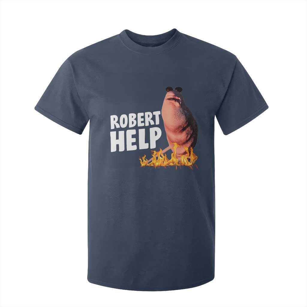 Marcus The Worm T Shirt For Kid Funny Brainrot Meme Robert Help TS10 Navy Print Your Wear