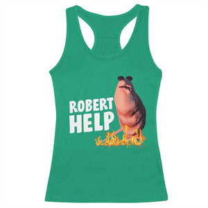 Marcus The Worm Racerback Tank Top Funny Brainrot Meme Robert Help TS10 Irish Green Print Your Wear