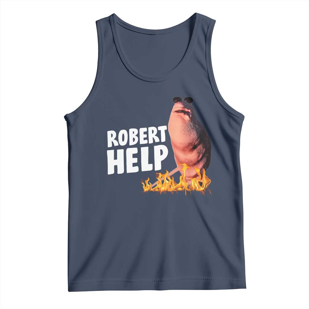Marcus The Worm Tank Top Funny Brainrot Meme Robert Help TS10 Navy Print Your Wear