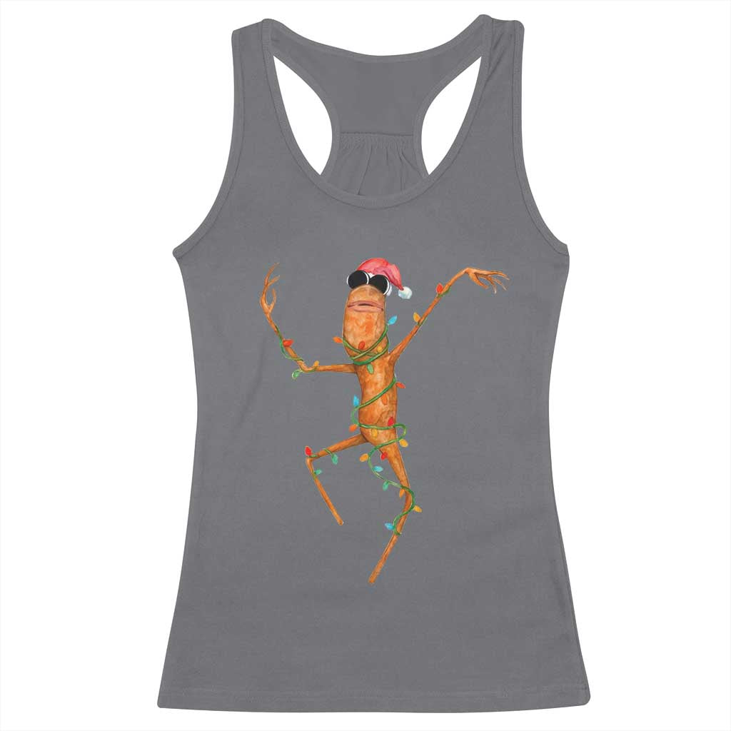Marcus The Worm Christmas Racerback Tank Top Internet Weirdcore Brainrot Humor TS10 Charcoal Print Your Wear
