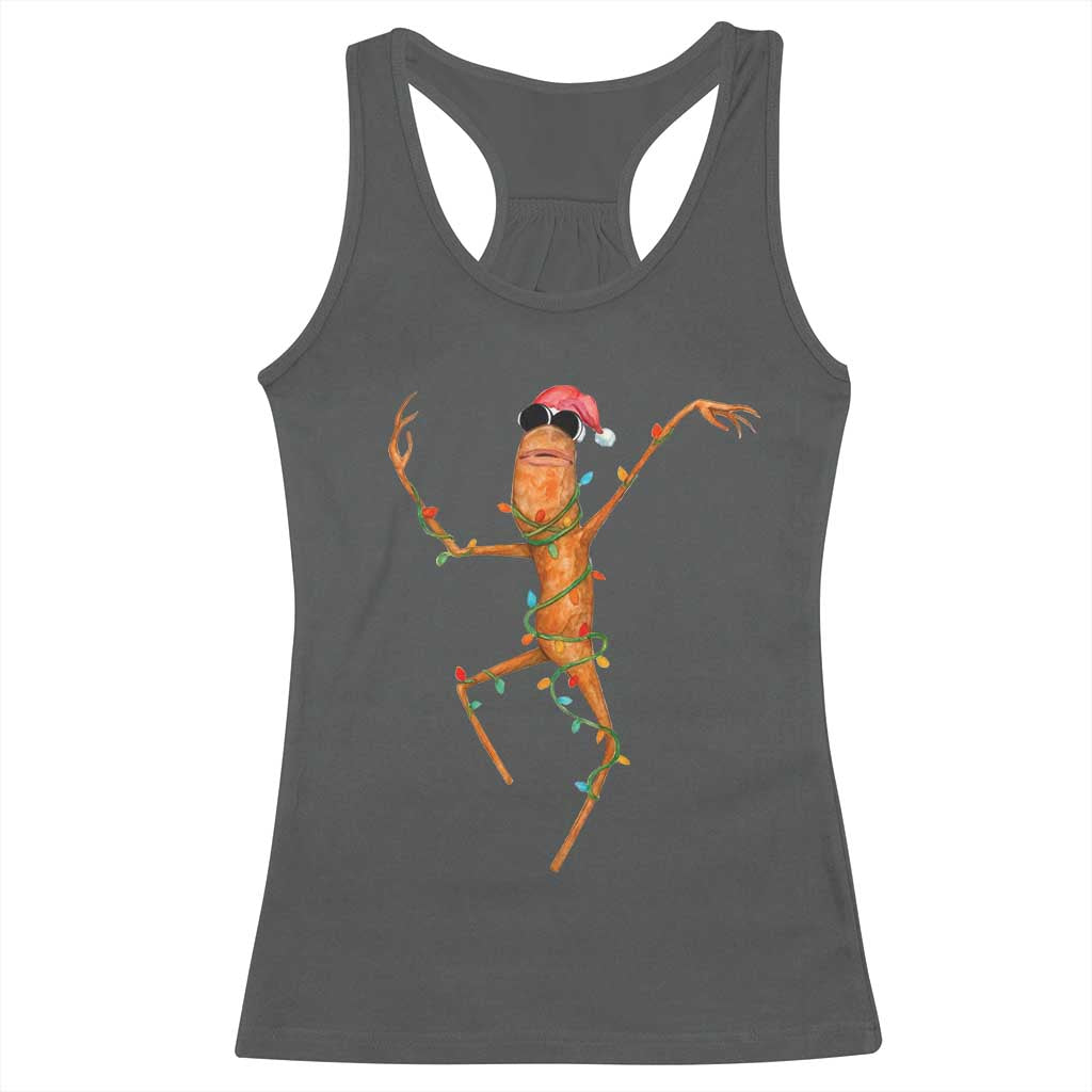Marcus The Worm Christmas Racerback Tank Top Internet Weirdcore Brainrot Humor TS10 Dark Heather Print Your Wear