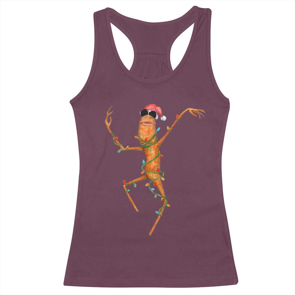 Marcus The Worm Christmas Racerback Tank Top Internet Weirdcore Brainrot Humor TS10 Maroon Print Your Wear