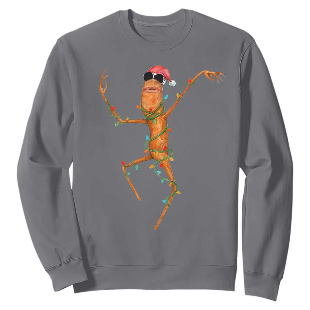 Marcus The Worm Christmas Sweatshirt Internet Weirdcore Brainrot Humor TS10 Charcoal Print Your Wear