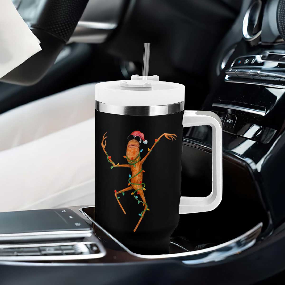 Marcus The Worm Christmas Tumbler With Handle Internet Weirdcore Brainrot Humor TS10 Print Your Wear