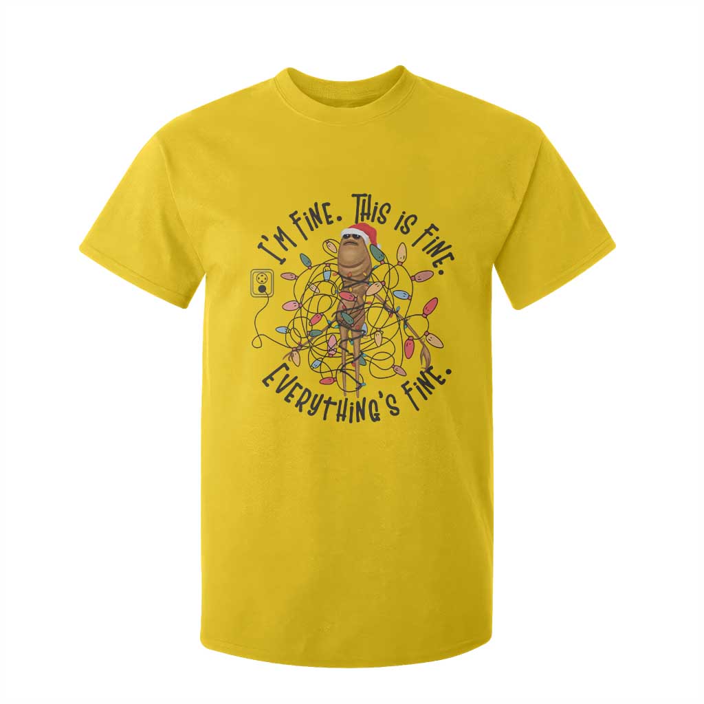 Marcus The Worm Christmas Meme T Shirt For Kid I'm Fine Everything is Fine TS10 Daisy Print Your Wear