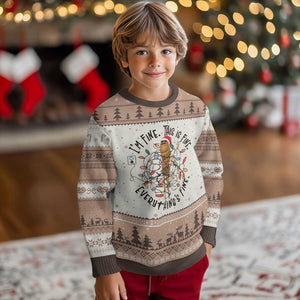 Marcus The Worm Xmas Meme Ugly Christmas Sweater I'm Fine Everything is Fine TS10 Mocha Mousse Print Your Wear