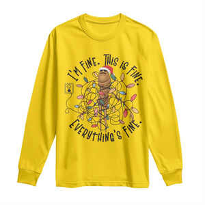 Marcus The Worm Christmas Meme Long Sleeve Shirt I'm Fine Everything is Fine TS10 Daisy Print Your Wear