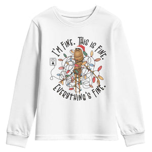 Marcus The Worm Christmas Meme Youth Sweatshirt I'm Fine Everything is Fine TS10 White Print Your Wear