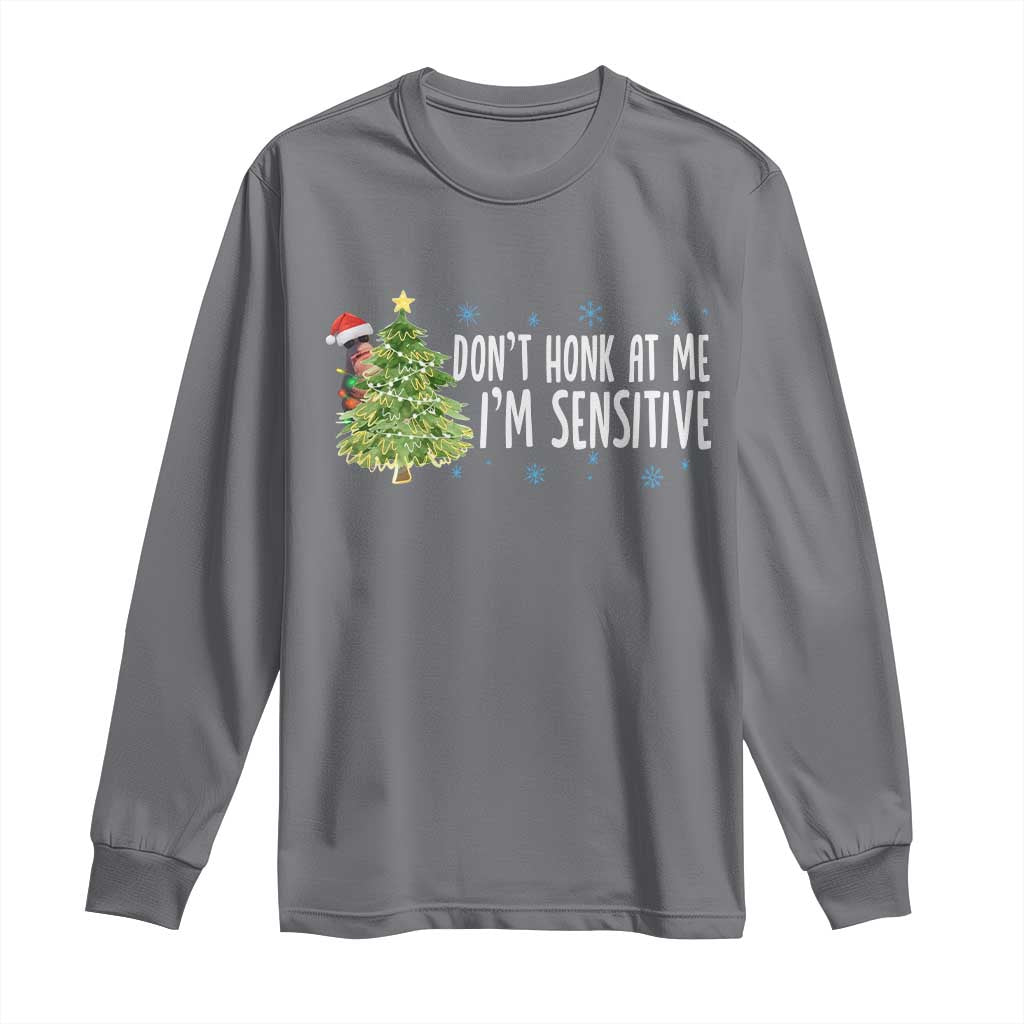 Christmas Marcus The Worm Long Sleeve Shirt Dont Honk At Me Im Sensitive Funny Brainrot Meme TS10 Charcoal Print Your Wear