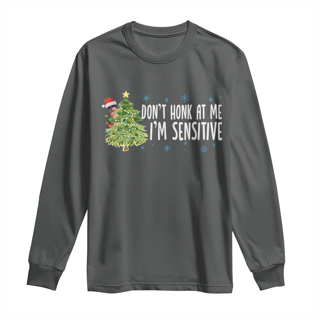 Christmas Marcus The Worm Long Sleeve Shirt Dont Honk At Me Im Sensitive Funny Brainrot Meme TS10 Dark Heather Print Your Wear