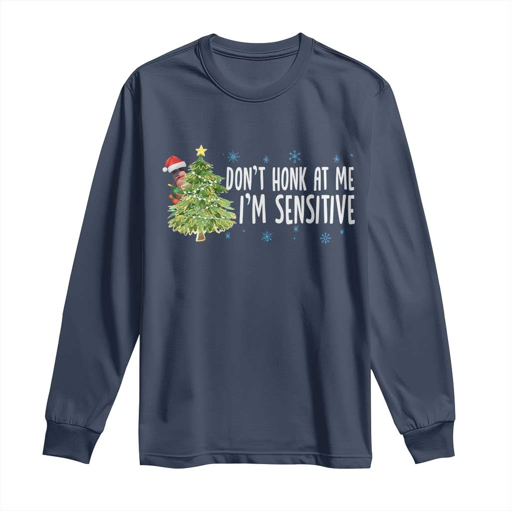 Christmas Marcus The Worm Long Sleeve Shirt Dont Honk At Me Im Sensitive Funny Brainrot Meme TS10 Navy Print Your Wear