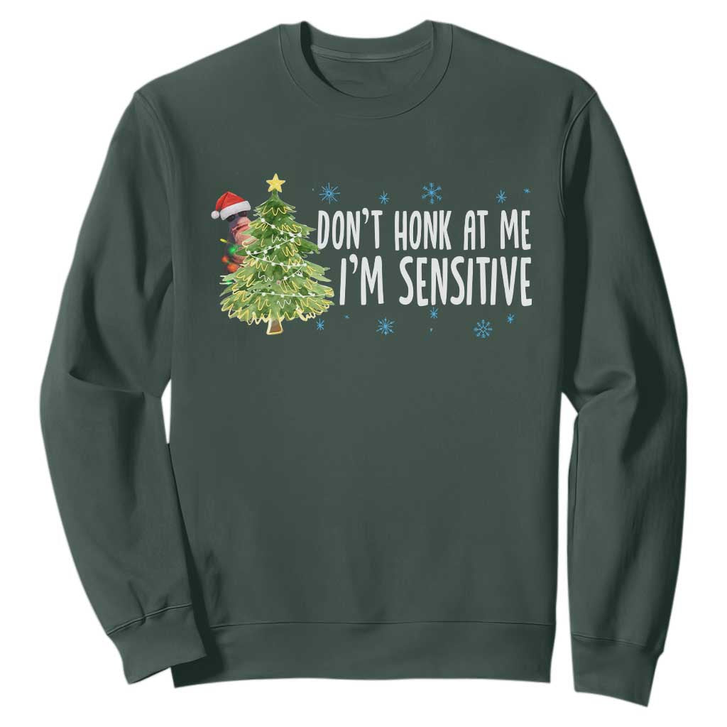 Christmas Marcus The Worm Sweatshirt Dont Honk At Me Im Sensitive Funny Brainrot Meme TS10 Dark Forest Green Print Your Wear