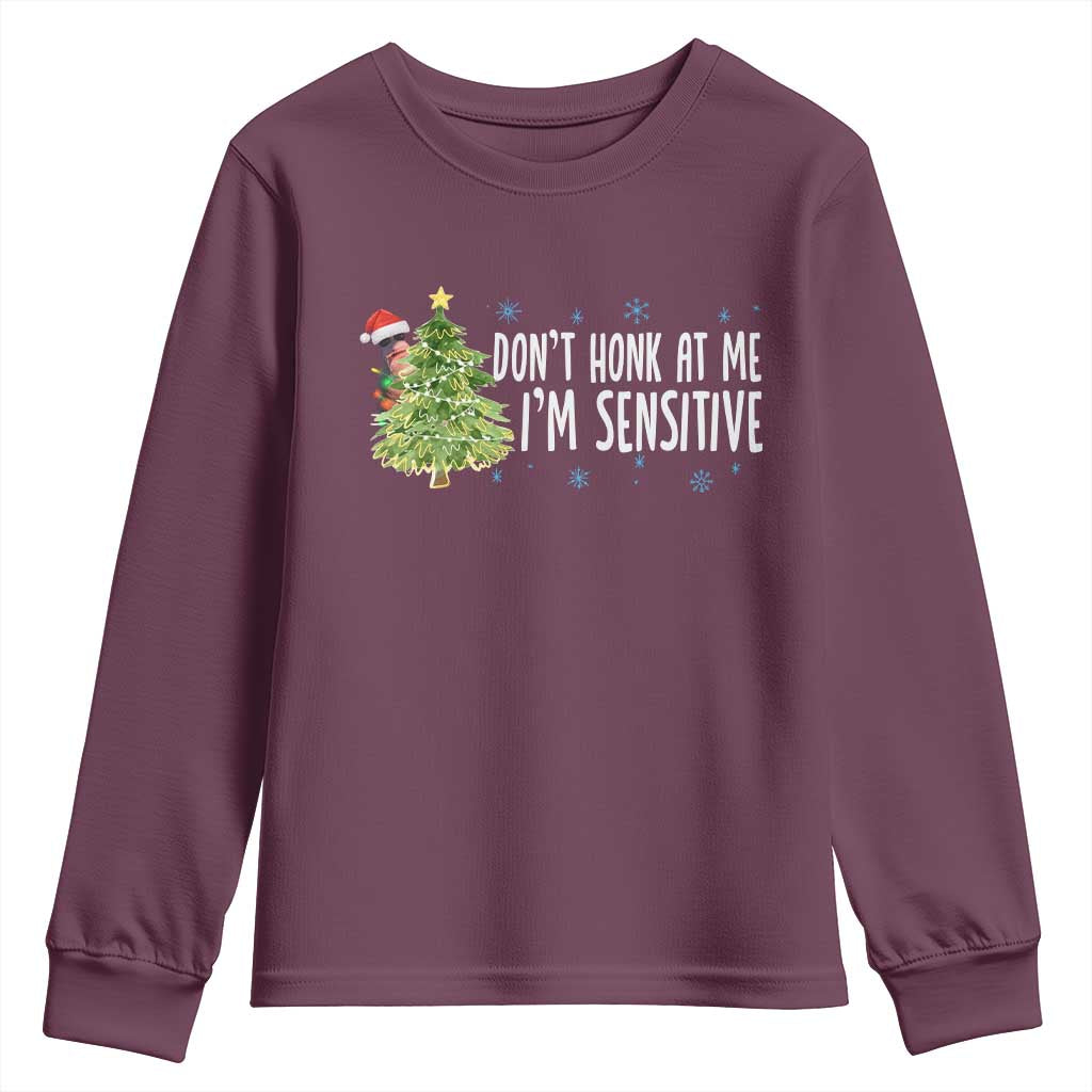 Christmas Marcus The Worm Youth Sweatshirt Dont Honk At Me Im Sensitive Funny Brainrot Meme TS10 Maroon Print Your Wear
