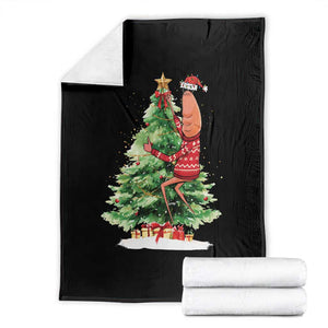 Marcus The Worm Christmas Throw Blanket Funny Brain Rot Meme TS10 Black Print Your Wear