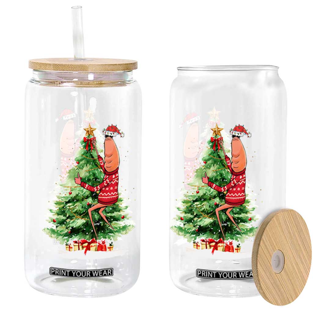 Marcus The Worm Christmas Glass Can Funny Brain Rot Meme TS10 Print Your Wear