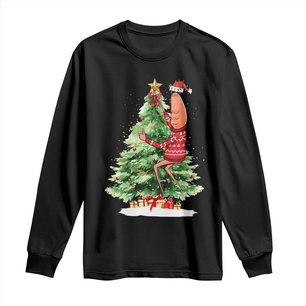 Marcus The Worm Christmas Long Sleeve Shirt Funny Brain Rot Meme TS10 Black Print Your Wear