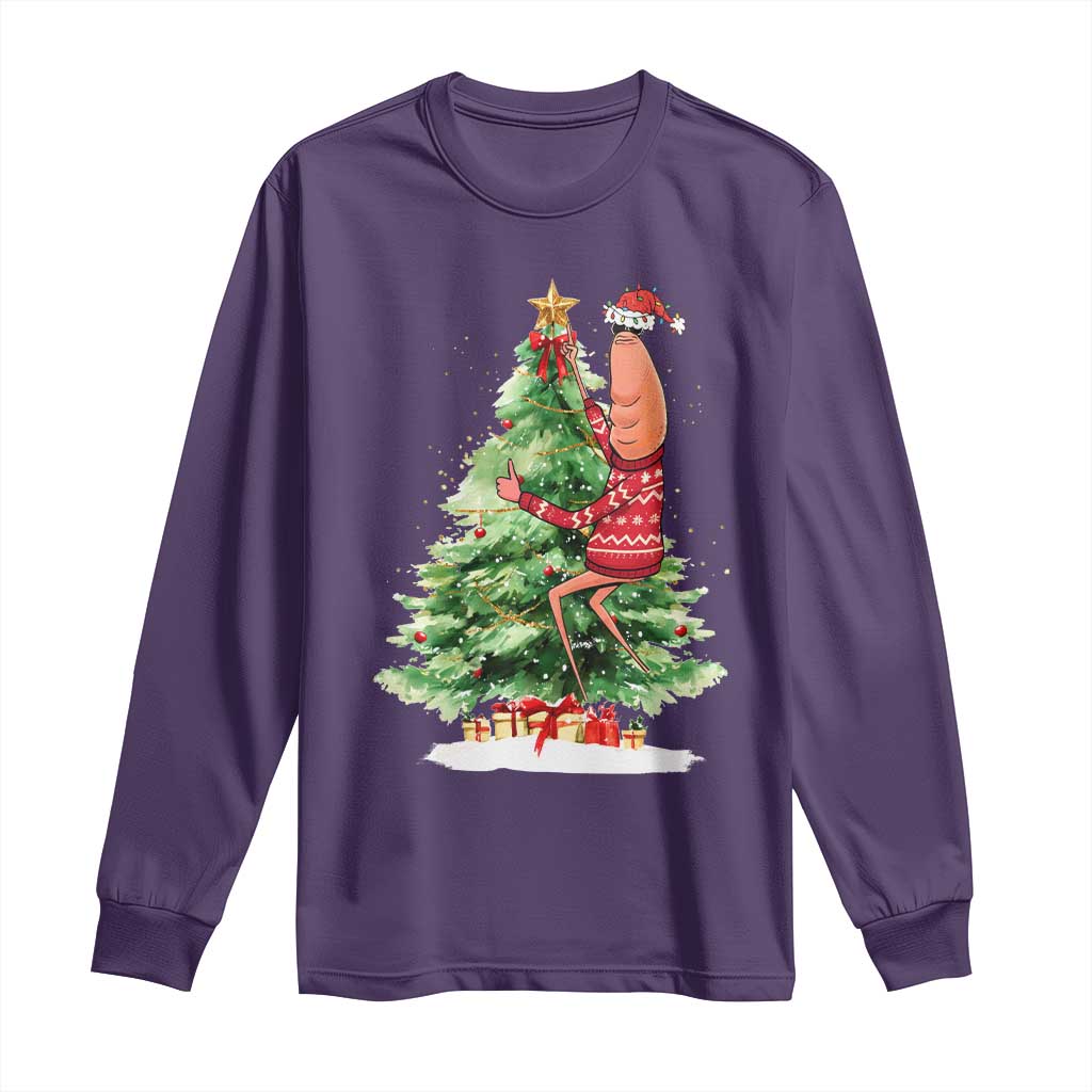 Marcus The Worm Christmas Long Sleeve Shirt Funny Brain Rot Meme TS10 Purple Print Your Wear