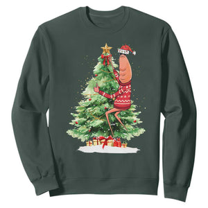Marcus The Worm Christmas Sweatshirt Funny Brain Rot Meme TS10 Dark Forest Green Print Your Wear