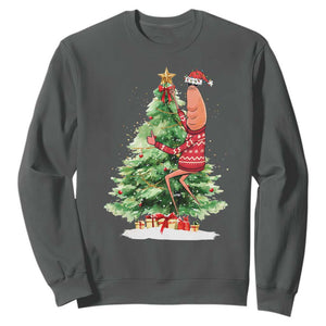 Marcus The Worm Christmas Sweatshirt Funny Brain Rot Meme TS10 Dark Heather Print Your Wear