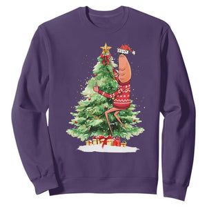 Marcus The Worm Christmas Sweatshirt Funny Brain Rot Meme TS10 Purple Print Your Wear