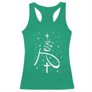 Jesus Christmas Tree Racerback Tank Top Christian Faith TS10 Irish Green Print Your Wear