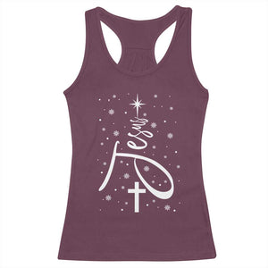 Jesus Christmas Tree Racerback Tank Top Christian Faith TS10 Maroon Print Your Wear