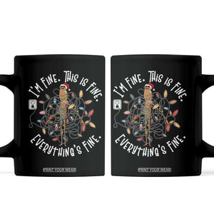 Marcus The Worm Christmas Coffee Mug I'm Fine Everything Is Fine School Counselor Mental Health TS10 Black Print Your Wear