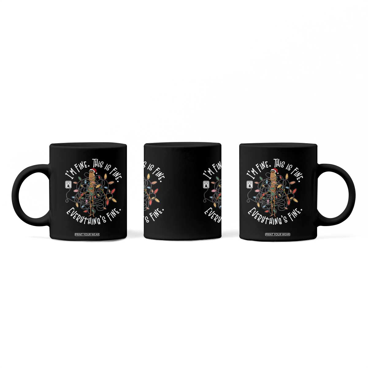 Marcus The Worm Christmas Coffee Mug I'm Fine Everything Is Fine School Counselor Mental Health TS10 Print Your Wear