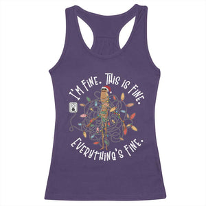 Marcus The Worm Christmas Racerback Tank Top I'm Fine Everything Is Fine School Counselor Mental Health TS10 Purple Print Your Wear