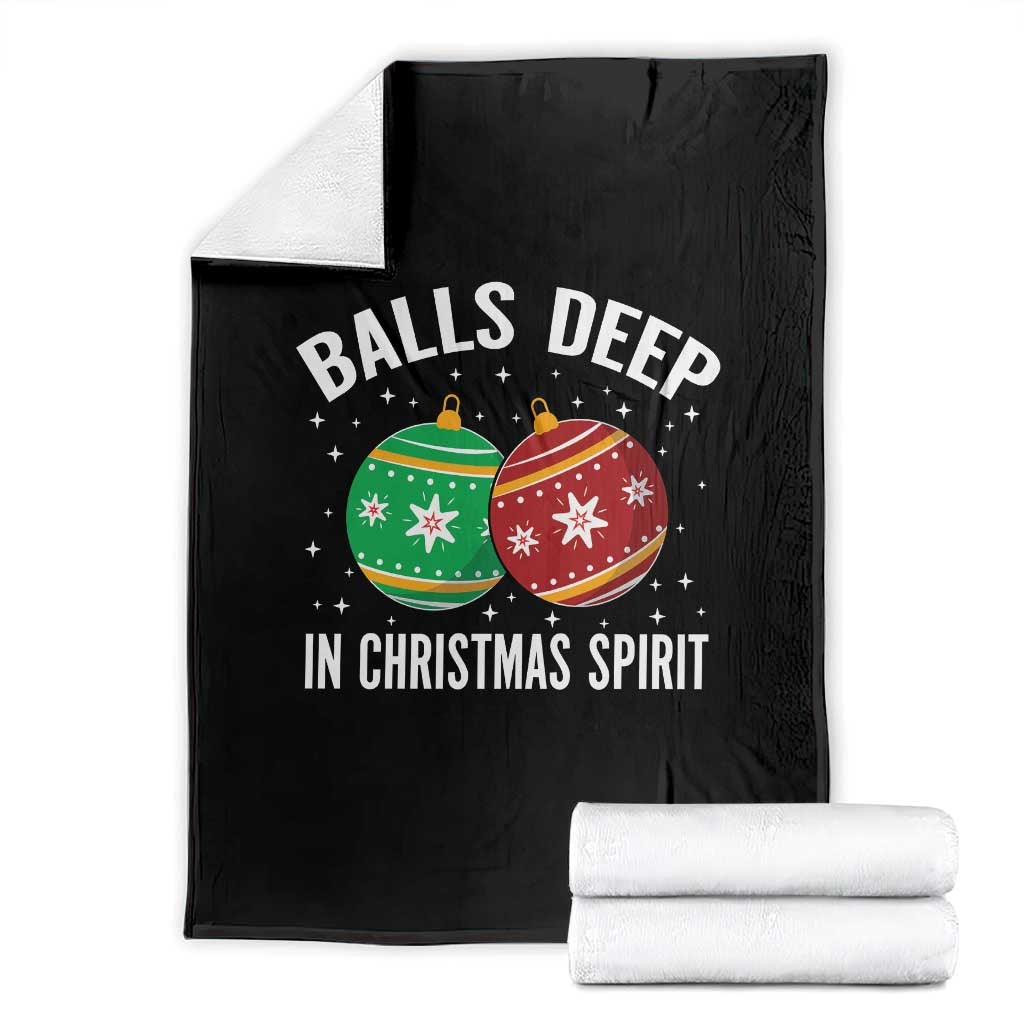 Funny Dirty Christmas Throw Blanket Rude Adult Humor Balls Deep Into Christmas Spirit TS10 Black Print Your Wear