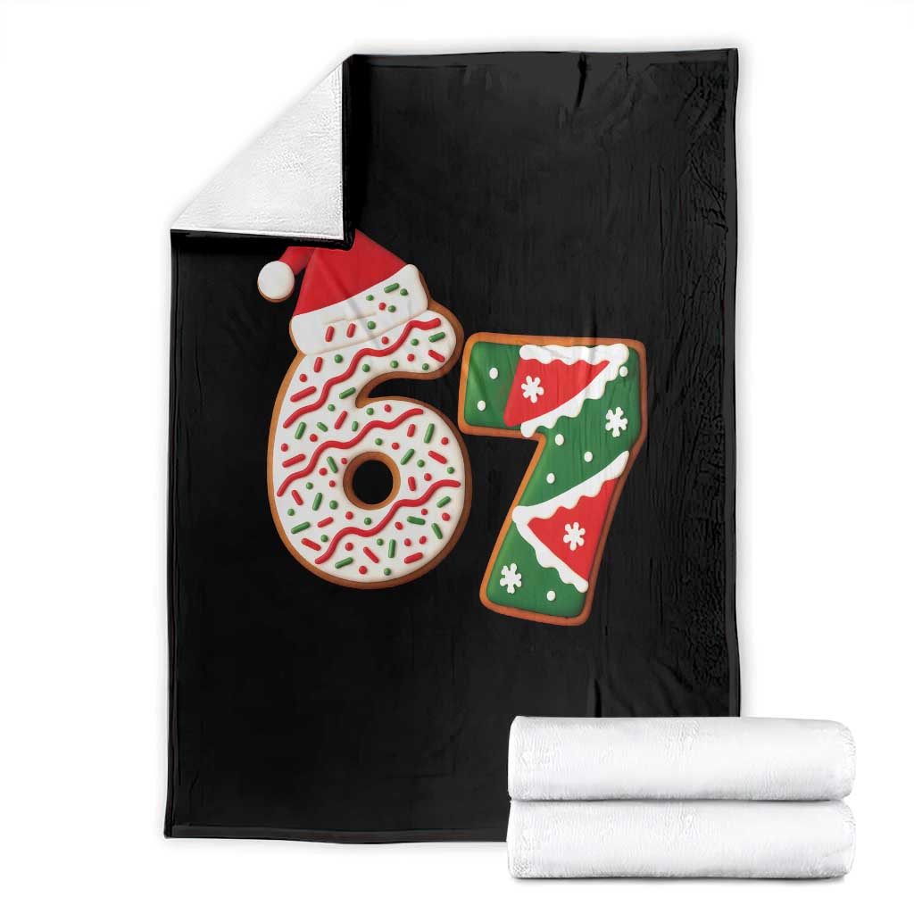 67 Christmas Throw Blanket Funny Six Seven 6 7 Meme Pajamas Gen Alpha Slang TS10 Black Print Your Wear