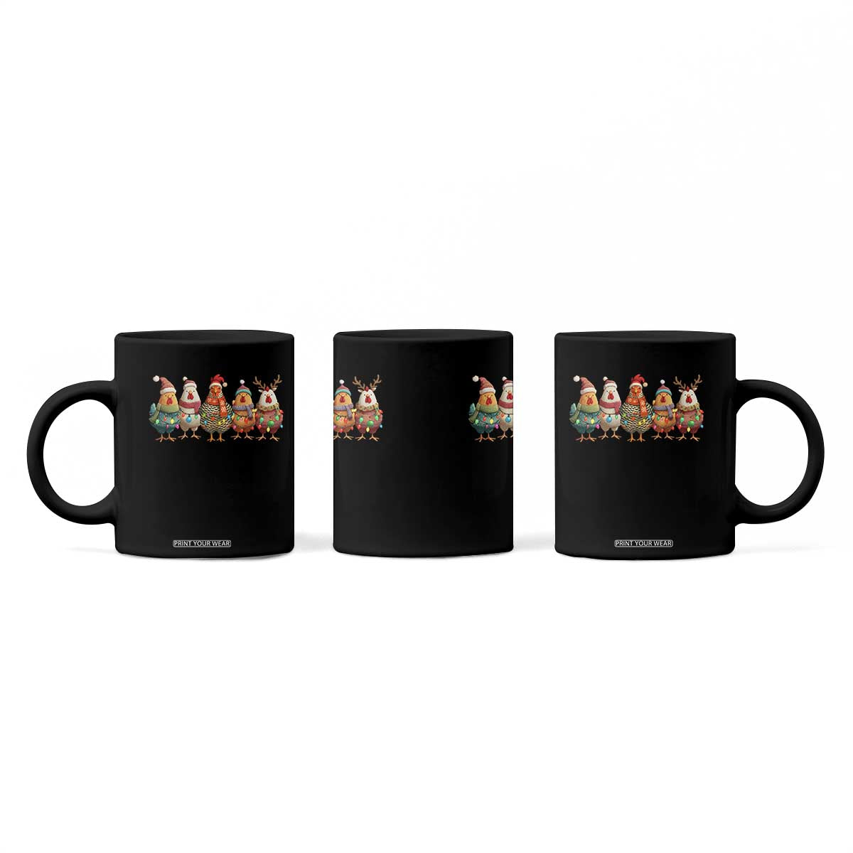 Funny Christmas Chicken Coffee Mug Funny Xmas Chickens Animals Farm Lover Gift TS10 Print Your Wear