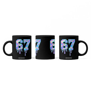 Baseball Drip Number 67 Player Coffee Mug Funny Six Seven Meme 67th Birthday Holographic Dripping TS10 Print Your Wear