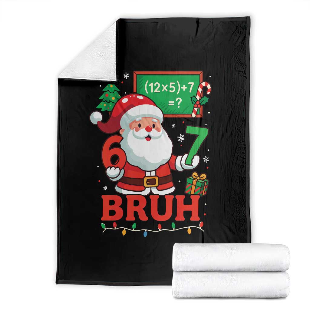 67 Teacher Christmas Throw Blanket Santa Six Seven Meme Math Equation Bruh TS10 Black Print Your Wear
