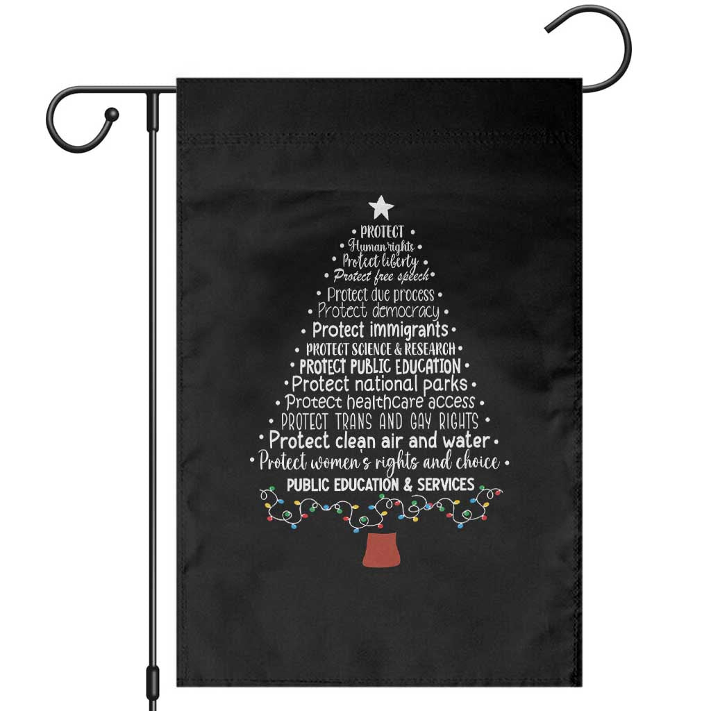 Protect Democracy Christmas Tree Garden Flag Anti Fascism Social Justice TS10 Black Print Your Wear