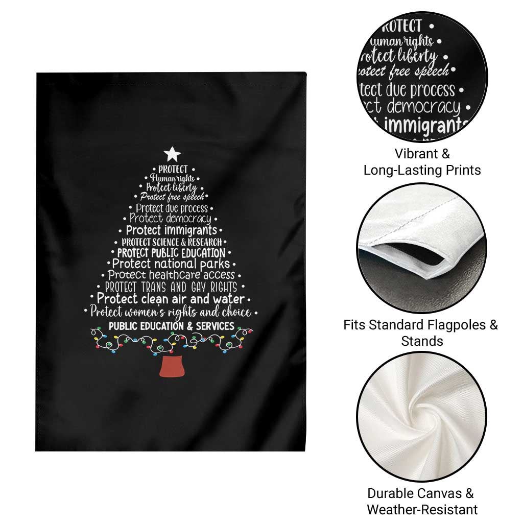 Protect Democracy Christmas Tree Garden Flag Anti Fascism Social Justice TS10 Print Your Wear