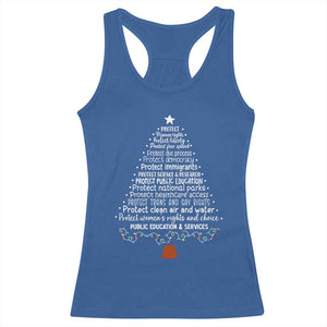 Protect Democracy Christmas Tree Racerback Tank Top Anti Fascism Social Justice TS10 Royal Blue Print Your Wear
