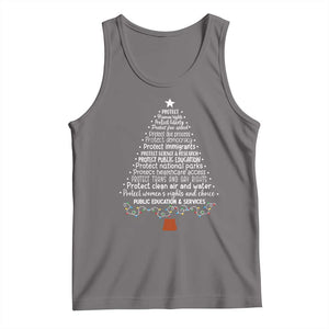 Protect Democracy Christmas Tree Tank Top Anti Fascism Social Justice TS10 Deep Heather Print Your Wear
