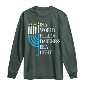 Happy Hanukkah Long Sleeve Shirt Jewish Video Game Gamer Hanukkah Chanukah TS10 Dark Forest Green Print Your Wear