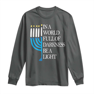 Happy Hanukkah Long Sleeve Shirt Jewish Video Game Gamer Hanukkah Chanukah TS10 Dark Heather Print Your Wear