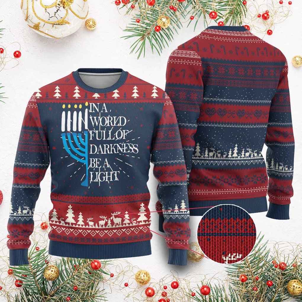 Happy Hanukkah Ugly Christmas Sweater Jewish Video Game Gamer Hanukkah Chanukah TS10 Burgundy Print Your Wear