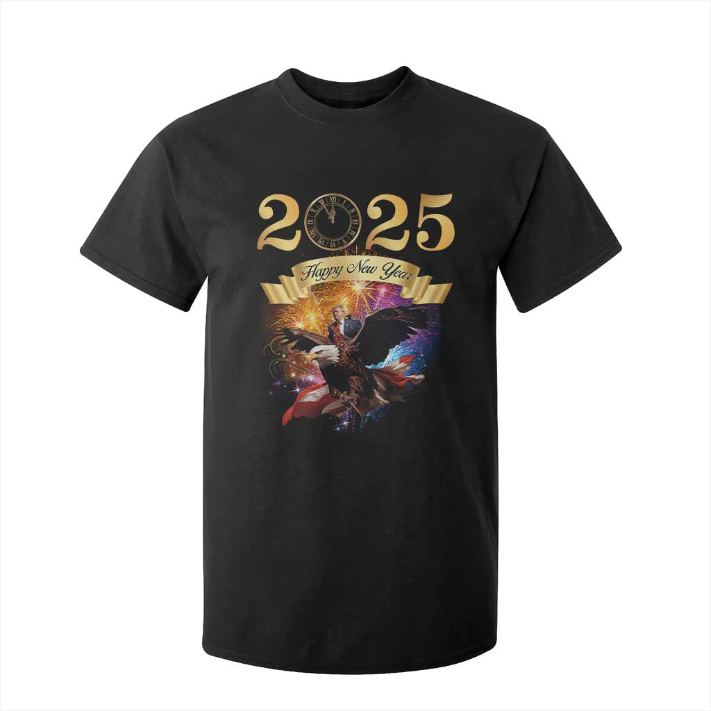 Trump Happy New Year 2025 T Shirt For Kid Support Trump Eagle USA President TS10 Black Print Your Wear